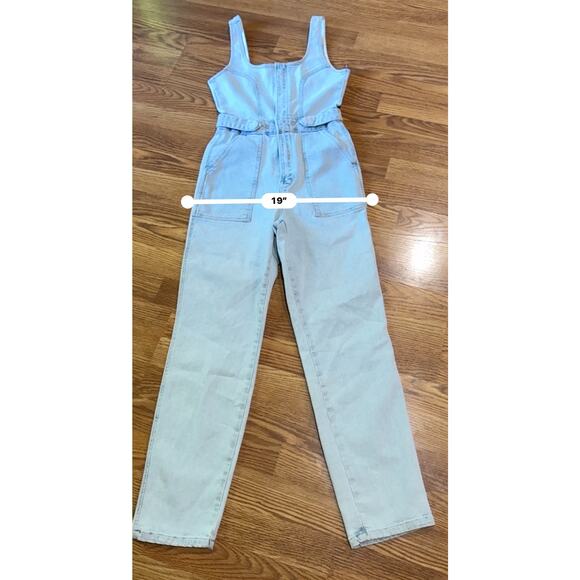 Good American Fit For Success Denim Sleeveless Jumpsuit size 2  / US small - Picture 8 of 12